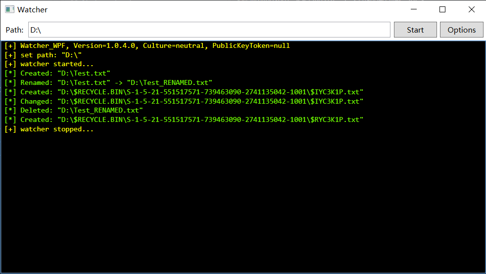 GitHub - Mzying2001/Watcher_WPF: A simple GUI of FileSystemWatcher (WPF)